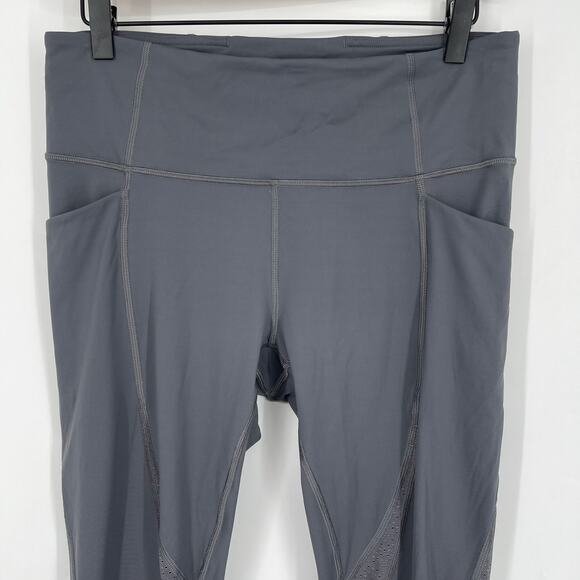 Lululemon Run Smoothly 7/8 Tight Titanium Gray Size 10 Nulux Mesh - Picture 3 of 12
